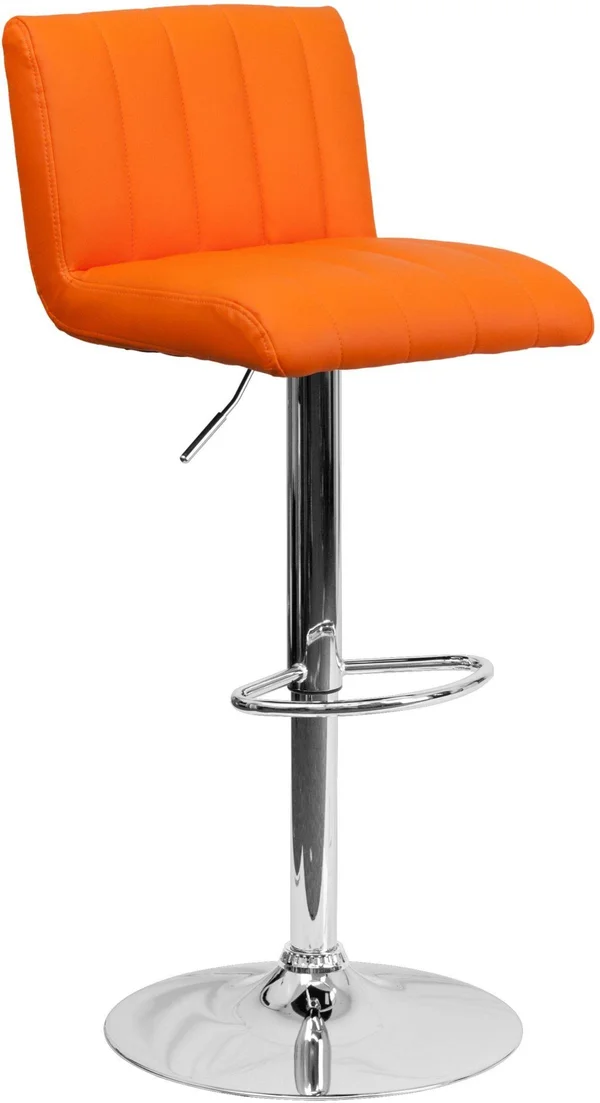 Flash Furniture Contemporary Adjustable Height Bar Stool - Orange