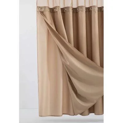Nala 2 Piece Solid Color Shower Curtain Set Andover Mills Color: Mocha