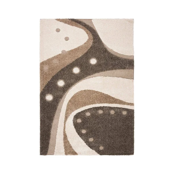 Safavieh Florida Shag Riet Abstract Rug - 6&7x22 x 6&7x22 Round - Brown/Ivory