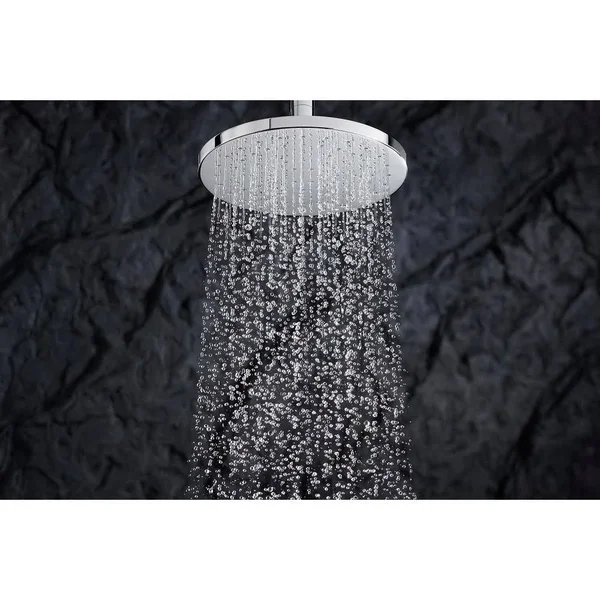 KOHLER K-13690-SN Contemporary Round 12x22 Rainhead with Katalyst Air-Induction Spray - 2.5 GPM - Vibrant Polished Nickel