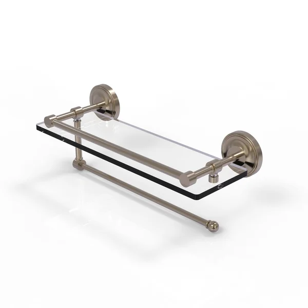 Allied Brass Prestige Regal Collection Paper Towel Holder with Gallery Glass Shelf - Venetian Bronze - 16 inch