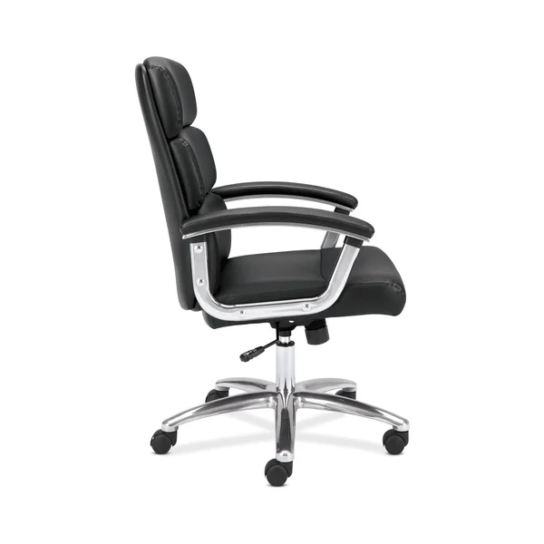 Traction Executive Mid-Back Chair - Black Leather