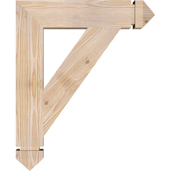 Ekena Millwork BKT04X18X22TRA03SDF 3 1/2x22W x 18x22D x 22x22H Traditional Arts & Crafts Smooth BRACKET, Douglas Fir