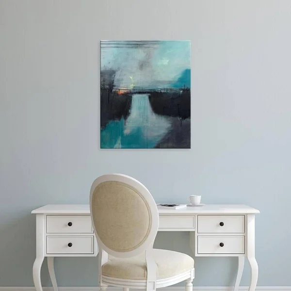 Easy Art Prints Sidsel Brix's 'Lake Anywhere' Premium Canvas Art - 24 x 20 - Modern Black Frame
