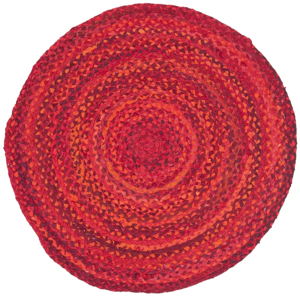 Safavieh 5& x 5& Round Braided BRD452Q Red Rug