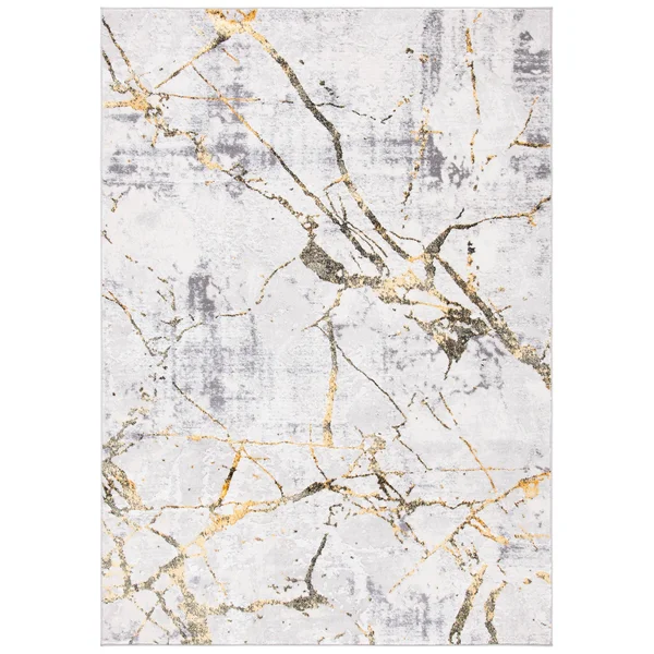 Safavieh Amelia Rug Collection ALA293G - Grey, Gold - 4&-5x22 x 6&-5x22