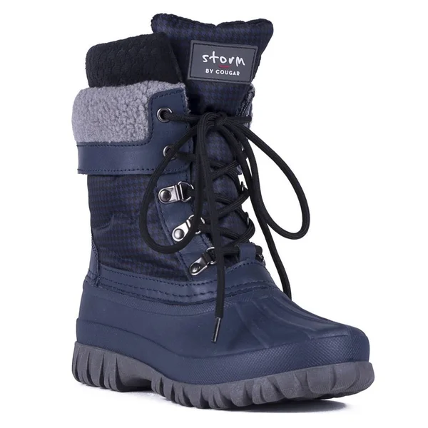 Cougar Women's Creek Snow Boot, Size: 8, Navy Houndstooth Nylon