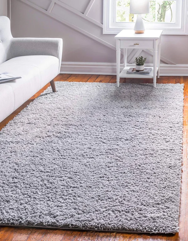 Unique Loom Davos Shag Sterling Gray 7 ft. x 10 ft. Area Rug