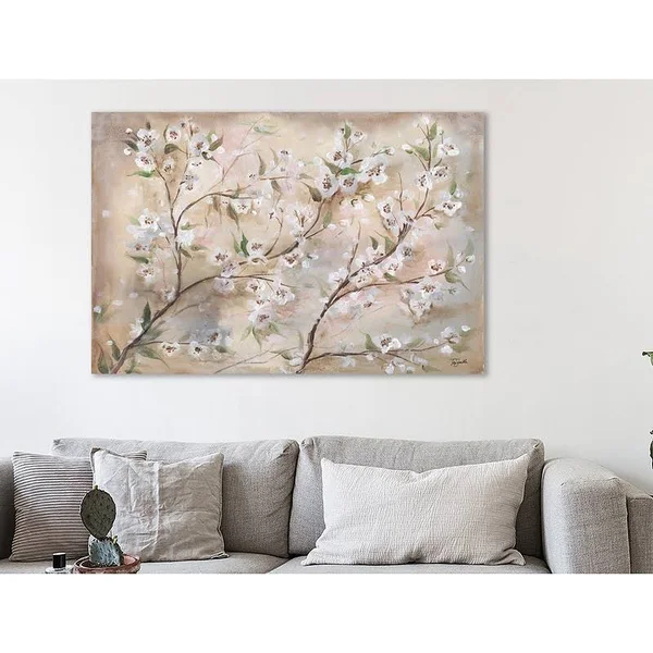 Bloomsbury Market 'Cherry Blossoms III' Graphic Art Print on Wrapped Canvas - White