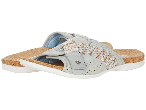 Spenco Orthotic Perforated Slide Sandal - Bonaire - Size 6-1/2 Wide, Mercury