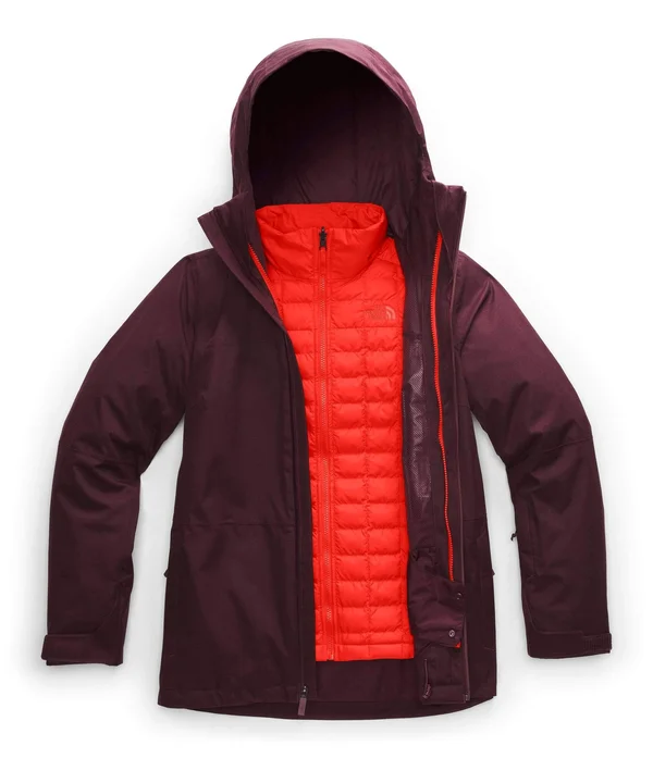 The North Face Thermoball Eco Snow Triclimate Jacket Women's - Root Brown HEATHER/FLARE - Large