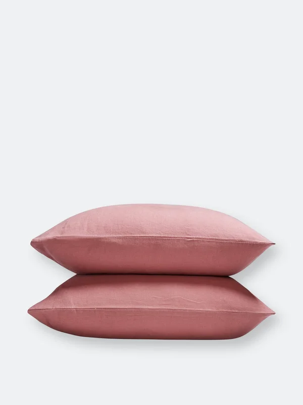 Sijo French Linen Pillowcase Set - Red - Standard