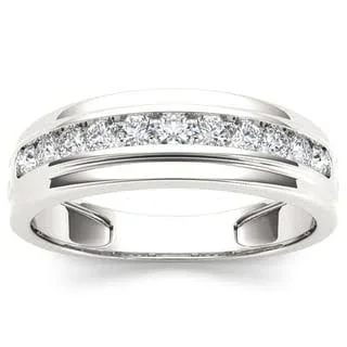 De Couer 10K White Gold 1/2ct TDW Diamond Men's Wedding Band (Size: 9.5) - H-I