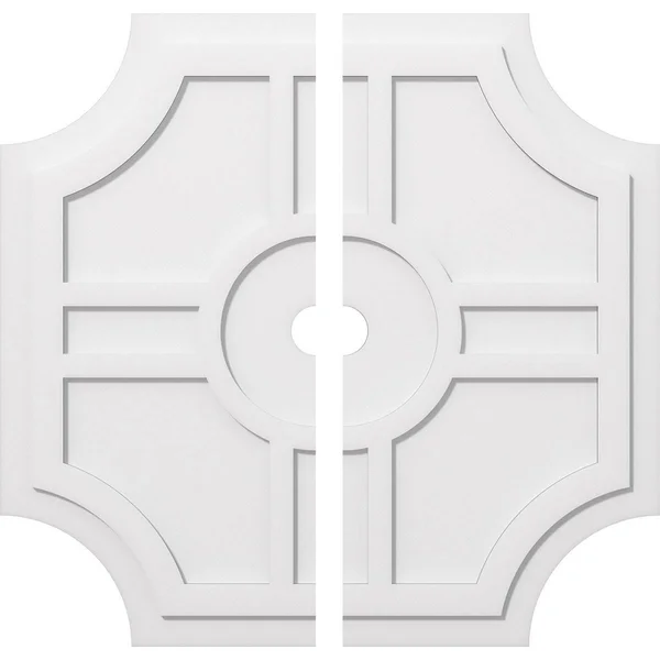 38 inchod x 3 inchid x 12 1/2 inchc x 1 inchp Haus Architectural Grade PVC Contemporary Ceiling Medallion - Two Piece