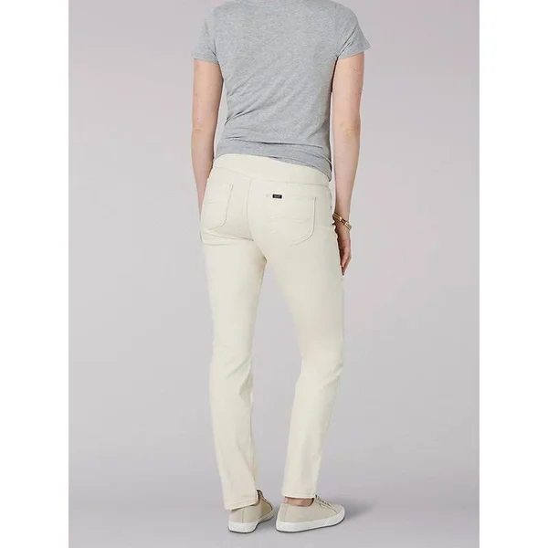 Lee Women's Sculpting Slim Fit Slim Leg Pull on Jean - Size: 16, Beige
