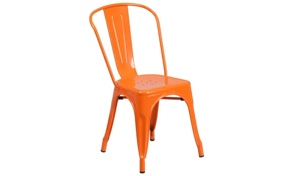 Flash Furniture Metal Stackable Chair - Orange