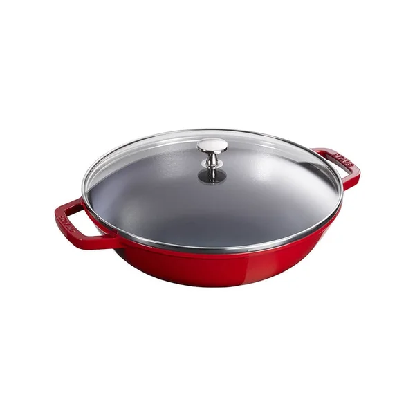 Staub - Large Wok with Glass Lid - Cherry