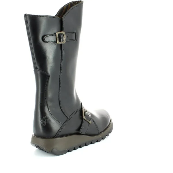 Fly London Womens Black Mes 2 Leather Boots UK 3