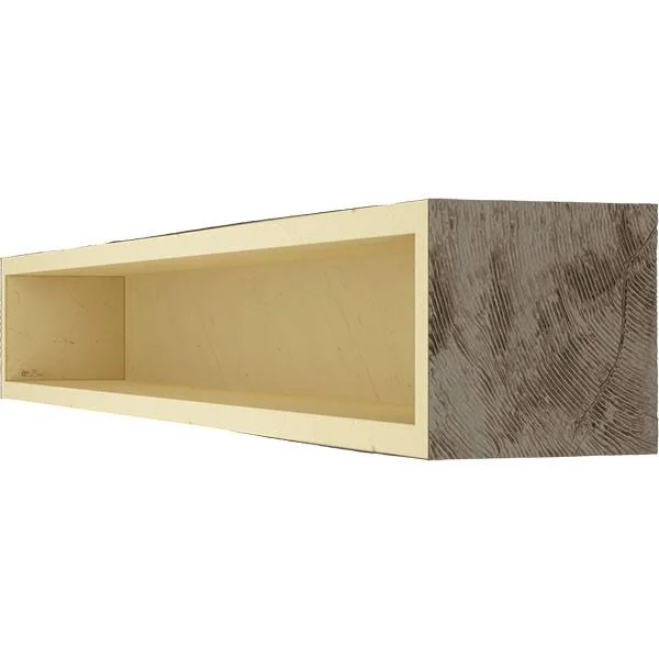 Ekena Millwork MANUSD04X06X72HD 4x22H x 6x22D x 72x22W Sandblasted Faux Wood Fireplace Mantel - Natural Honey Dew