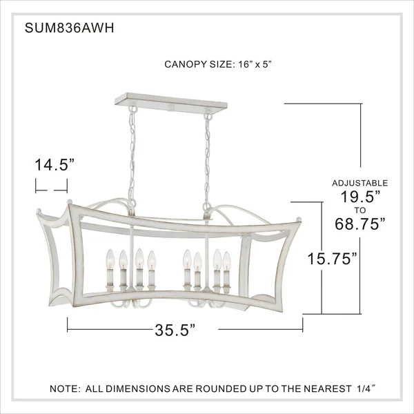 Quoizel 8 Light Summerford Island Chandelier Antique White