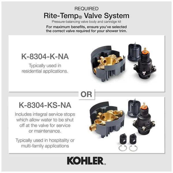 Kohler TS14423-4-BV Purist Rite-Temp Valve Trim with Lever Handle - Vibrant Brushed Bronze