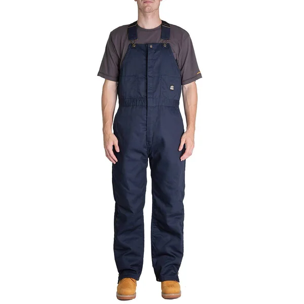 Berne Men's Deluxe Twill Insulated Bib Overall Navy - L/Short