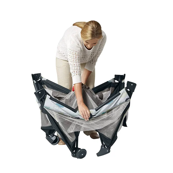 Graco Pack and Play on The Go Playard, Includes Full-Size Infant Bassinet, Push Button Compact Fold, Stratus