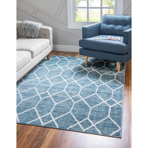 Unique Loom Matrix Trellis Deco Rug - Size: 7& 0 x 10& 0, Gray