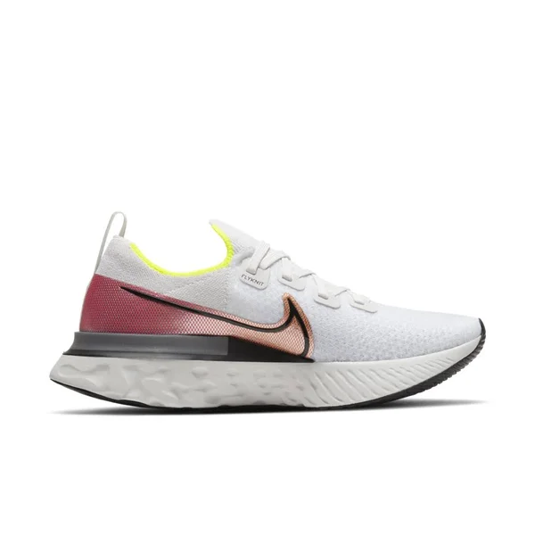 Nike Men's React Infinity Run Flyknit Platinum Tint-Black-Pink Blast - 14