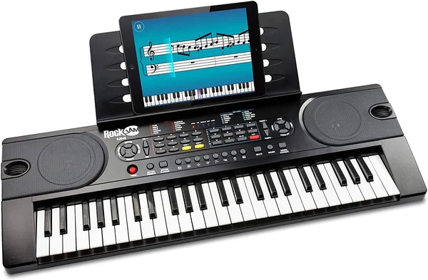 RockJam (RJ549) 49-Key Portable Electric Keyboard Piano with Power Supply - Sheet Music Stand and Simply Piano App