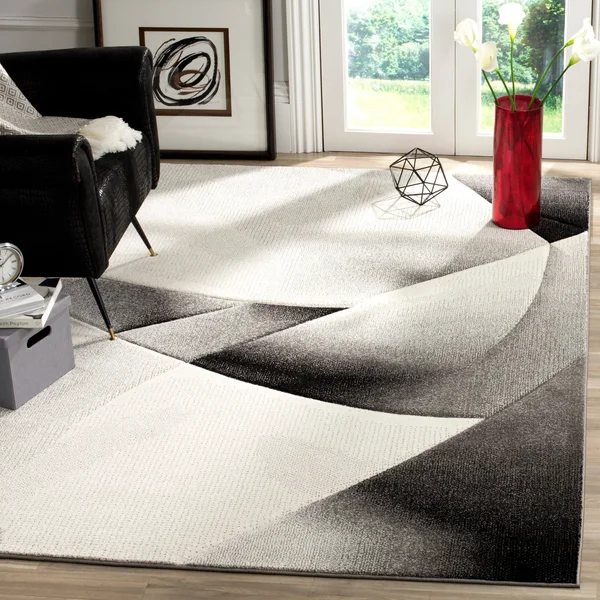 Safavieh Hollywood HLW713G 5&3x22 x 7&6x22 Grey - Dark Grey Area Rug