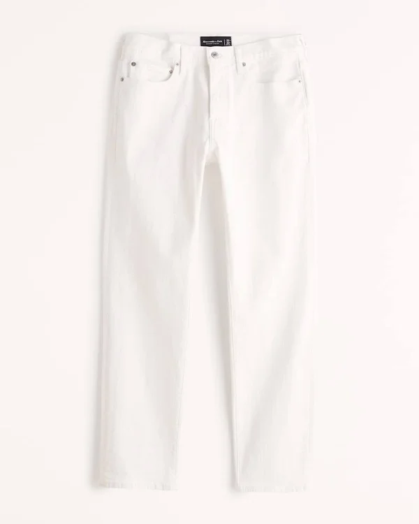 Men's Straight Jeans in White - Size 32 x 34, Abercrombie & Fitch