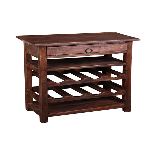 28.25” Brown Cottage Wine Server with Drawer