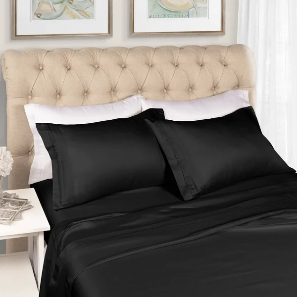 Luxor Treasures Egyptian Cotton Solid Sheet Set, Gold, Queen