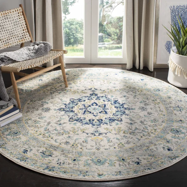 Safavieh Madison MAD155M 2&3x22 x 10&0x22 Runner Ivory, Blue Area Rug