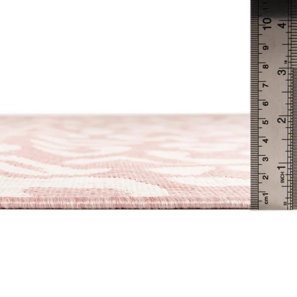 Outdoor Safari Pink Ivory 9x12 Large Area Rug Indoor Outdoor Rug