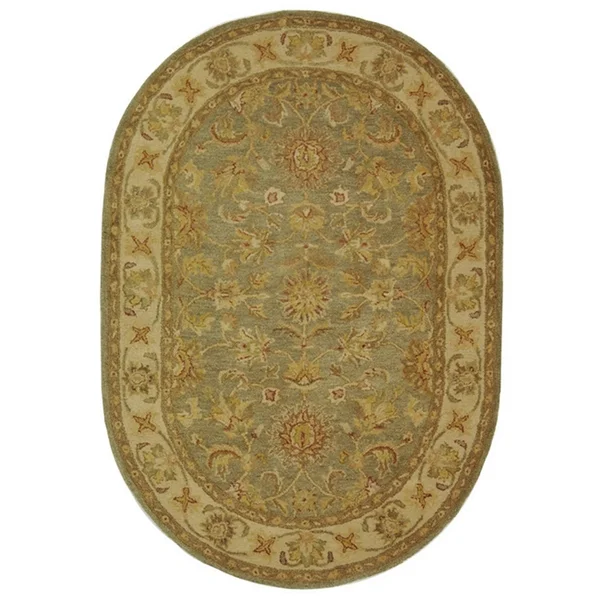 Safavieh AT313A Antiquity Area Rug, Green, Gold: 5-ft x 8-ft