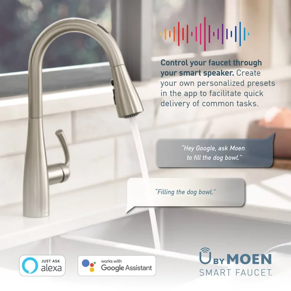 Moen Arbor Voice Activated One-Handle Pulldown Kitchen Faucet, Oil-Rubbed Bronze - 7594EVORB