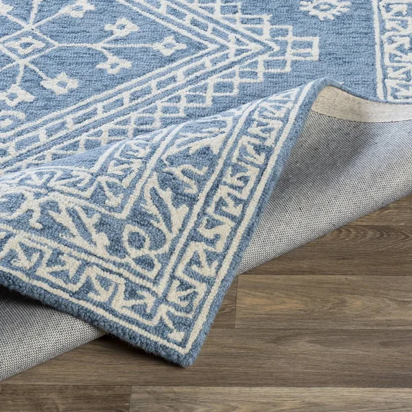 Bohemian BHS-0083107 Tufted Wool Denim Medallion Rug, 5& x 7&6x22