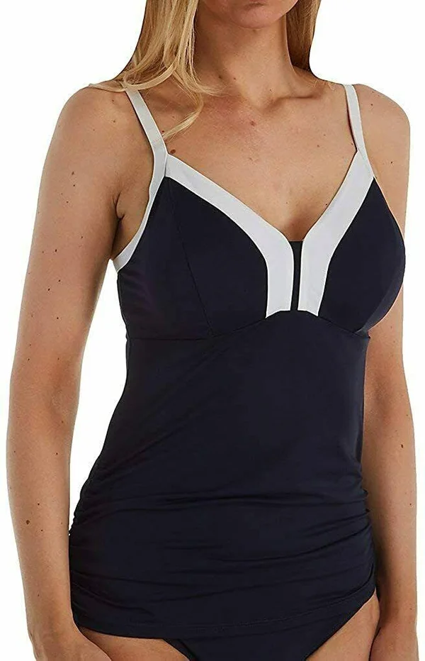 Panache Catarina Underwire Tankini Top - Womens - Midnight - White - 36H