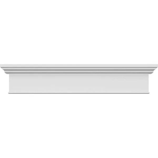Ekena Millwork CRH07X48BT 48x22 Bottom Width x 52x22 Top Width x 7 1/4x22H x 1x22P, Craftsman Crosshead with Bottom Trim