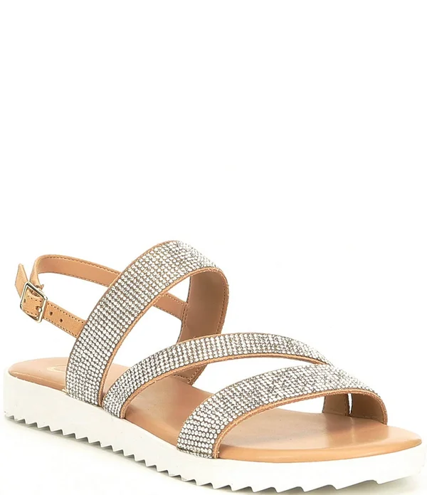 GB Lumi-Nous Rhinestone Embellished Flatform Sandals, Womens, 6.5M, Spanish Sand - Dillard&s Exclusive