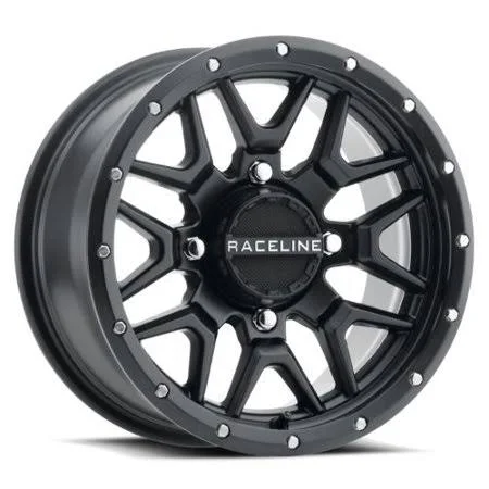 Raceline A94B Krank UTV Wheel - 14x7 with 4 on 156 Bolt Pattern - Satin Black - A94B-4705638