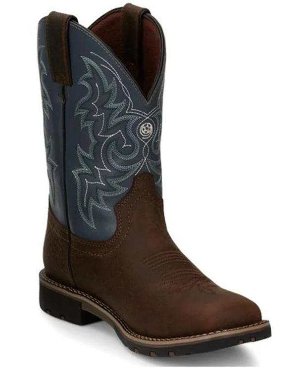 Justin Men's Fireman Waterproof Cowboy Boots Brown, 10.5 W