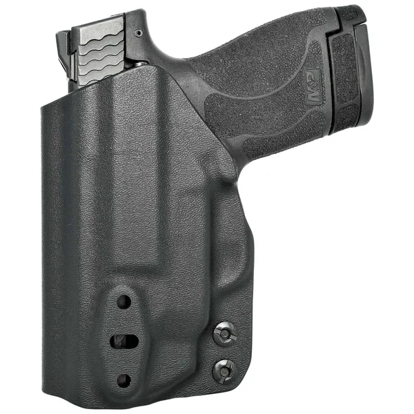Smith & Wesson Mu0026P Shield M2.0 9MM/40SW w/Integrated Crimson Trace Laser Tuckable IWB Kydex Holster Black - Right Hand (
