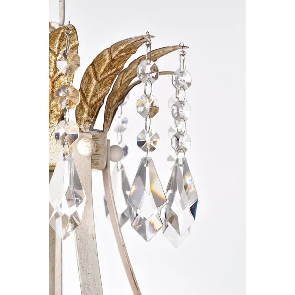 Edvivi 5-Light Antique White and Antique Gold Crystal Chandelier