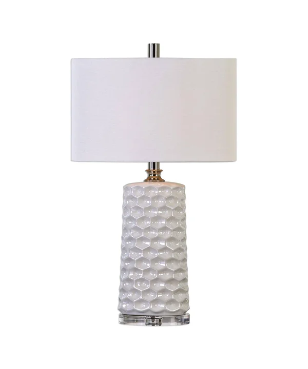 Uttermost Sesia Honeycomb Table Lamp - White
