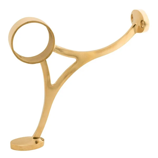 KegWorks Combination Foot Rail Bracket - Satin Brushed Brass - 2x22 OD