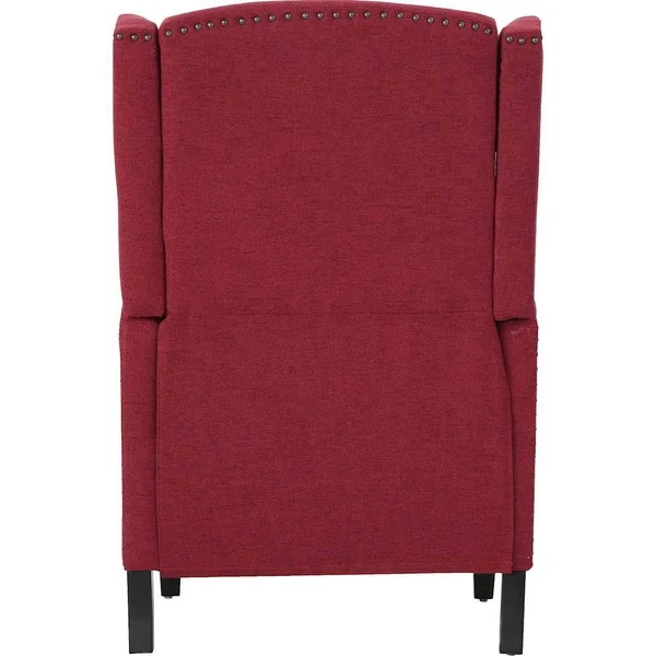 Noble House Wescott Recliner in Deep Red and Dark Brown