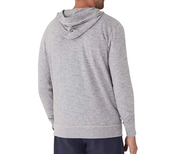 Faherty Slub Cotton Hoodie Grey, S
